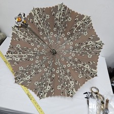 Antique Anticoli Roma Italy Parasol Umbrella 2 Layer Rare Beautiful Handle