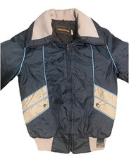 Vtg. 90s Yamaha Nylon Racing Snow Mobile Jacket Navy Blue Retro Women’s Small