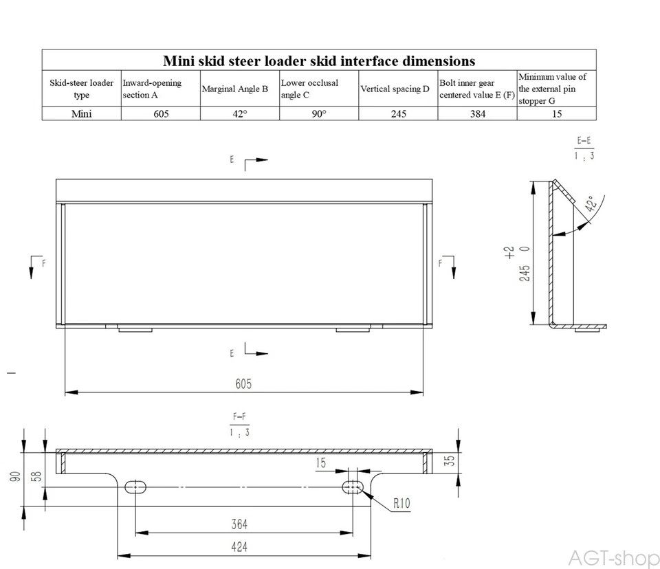 39-дюймовая деревянная насадка для захвата мини вилочного погрузчика AGT M-HGB - Изображение 2 из 4