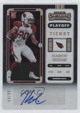 2022 Panini Contenders Rookie Playoff Ticket 84/99 Keaontay Ingram Auto 03tv