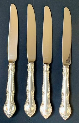 Gorham ENGLISH GADROON Sterling Handle Knives 8 7/8” ~ Set of 4