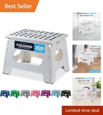 Safe and Portable 9-Inch Folding Step Stool for Kitchen, Bathroom, and Bedroom
