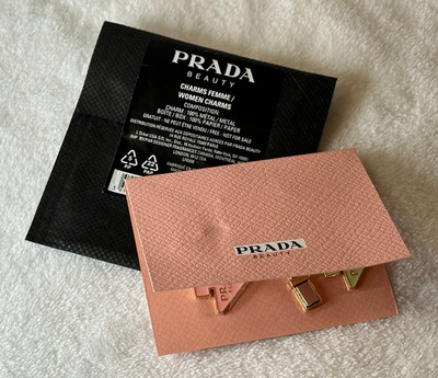 PRADA BEAUTY ~ Set of 3 ~ Signature 100% Metal Women's Purse Charms ~ Lipstick