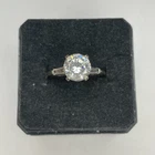 Vintage 925 Sterling Silver CZ Clear Stone Panetta Band Ring 2.9 Grams Sz 7