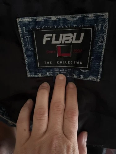 Fubu Vintage 90s Collection Logo Blue Denim jacket image 4