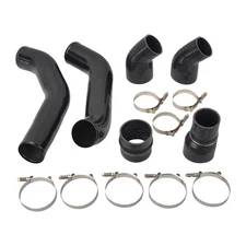 Black Stainless Steel Intercooler Pipe Boot Kit For 13-18 Dodge Ram 6.7L Cummins