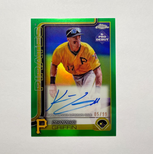Konnor Griffin [Green Refractor Autograph] #PDC-32 2025 Topps Pro Debut Chrome card