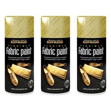 x3 Rust-Oleum Gold Fabric Spray Paint 150ml Toy Safe Flexible Leather Vinyl