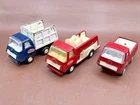 Vintage lot of 3 Mini Tonka Pickup Dump Engine 1970's 5" Metal Toy  Trucks