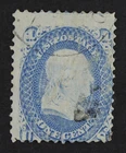 CKStamps: US Stamps Collection Scott#92 1c Franklin Used Lightly Crease CV$425