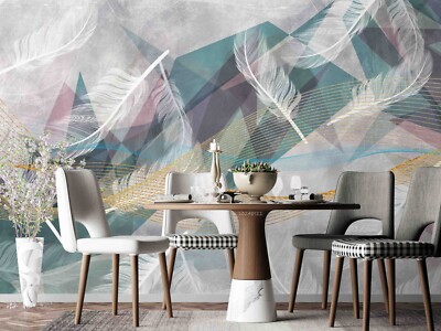 3D Feather Texture Self-adhesive Removable Wallpaper Murals