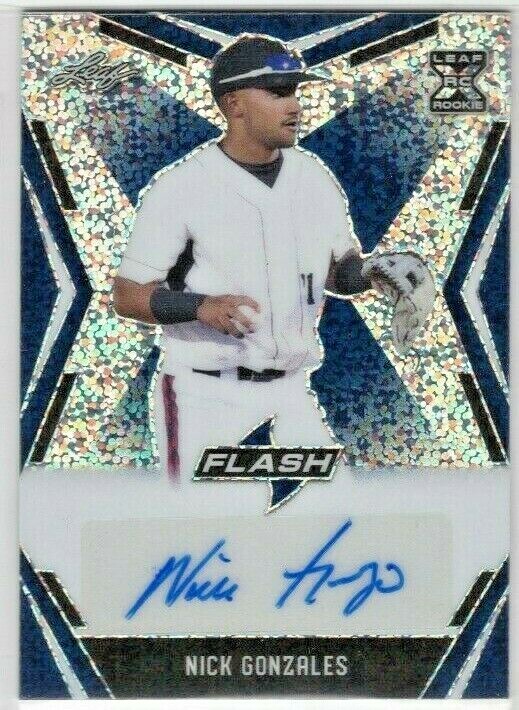 KENNY  GONZALEZ 『LIQUID 』 Nick Gonzales 2020 Leaf Flash Baseball BLUE XRC AUTO /50