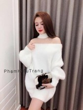 Rabbit fur top/dress white one size fits S/M