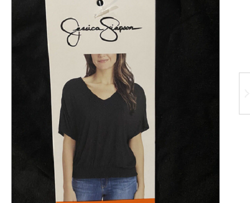 Jessica Simpson Women's V-Neck Top - 95% Viscose 5% Elastane, Soft Casual Blouse