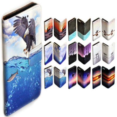 For Nokia Series - Seascape Theme Print Wallet Mobile Phone Case Cover #1