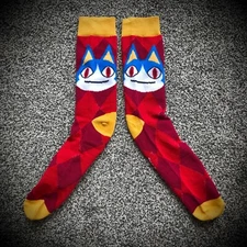 ROVER ANIMAL CROSSING SOCKS red arqyle diamond nintendo men ADULT CREW OSFM