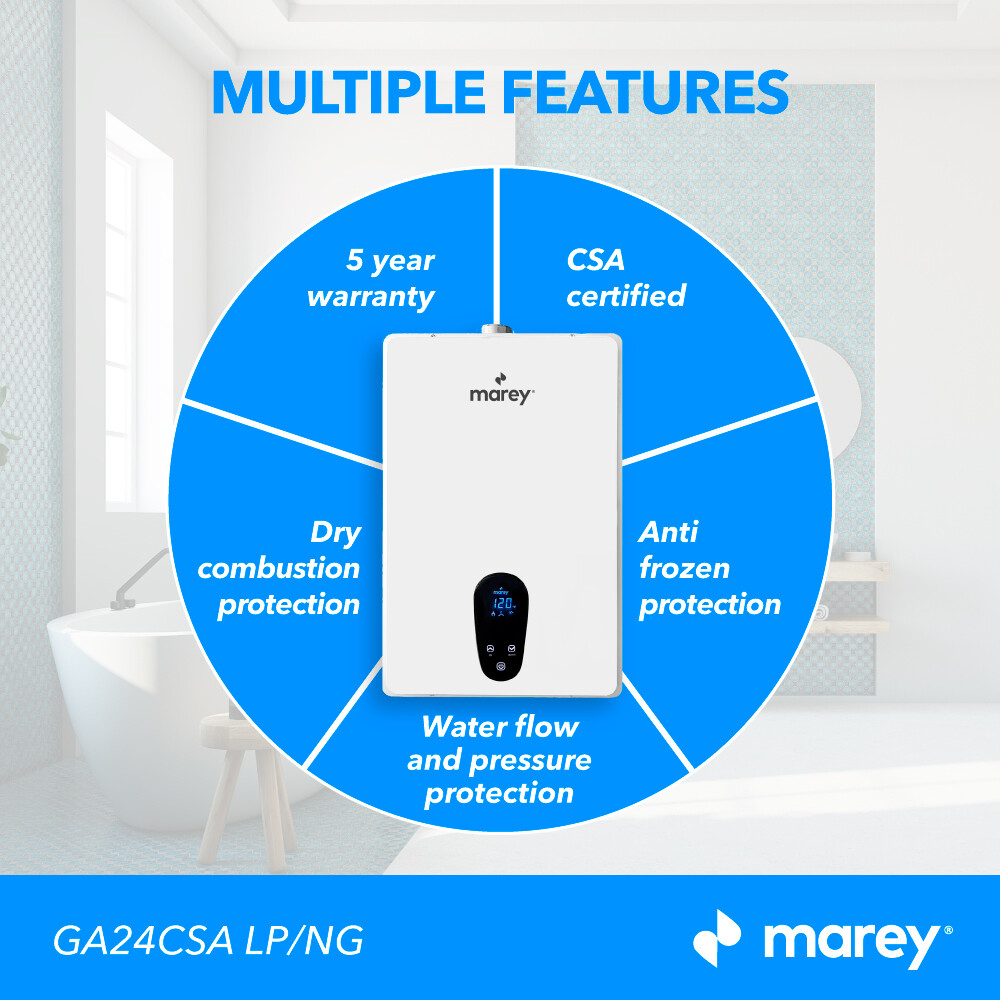 Marey Natural Gas Tankless Water Heater GA24CSANG 8.34 GPM | Free  Ship/Return 764177000958 | eBay
