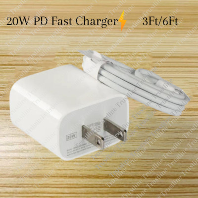 USB-C 20W PD Fast Charger For iPhone 14/13/12/11/iPad Type C Power Adapter Cord