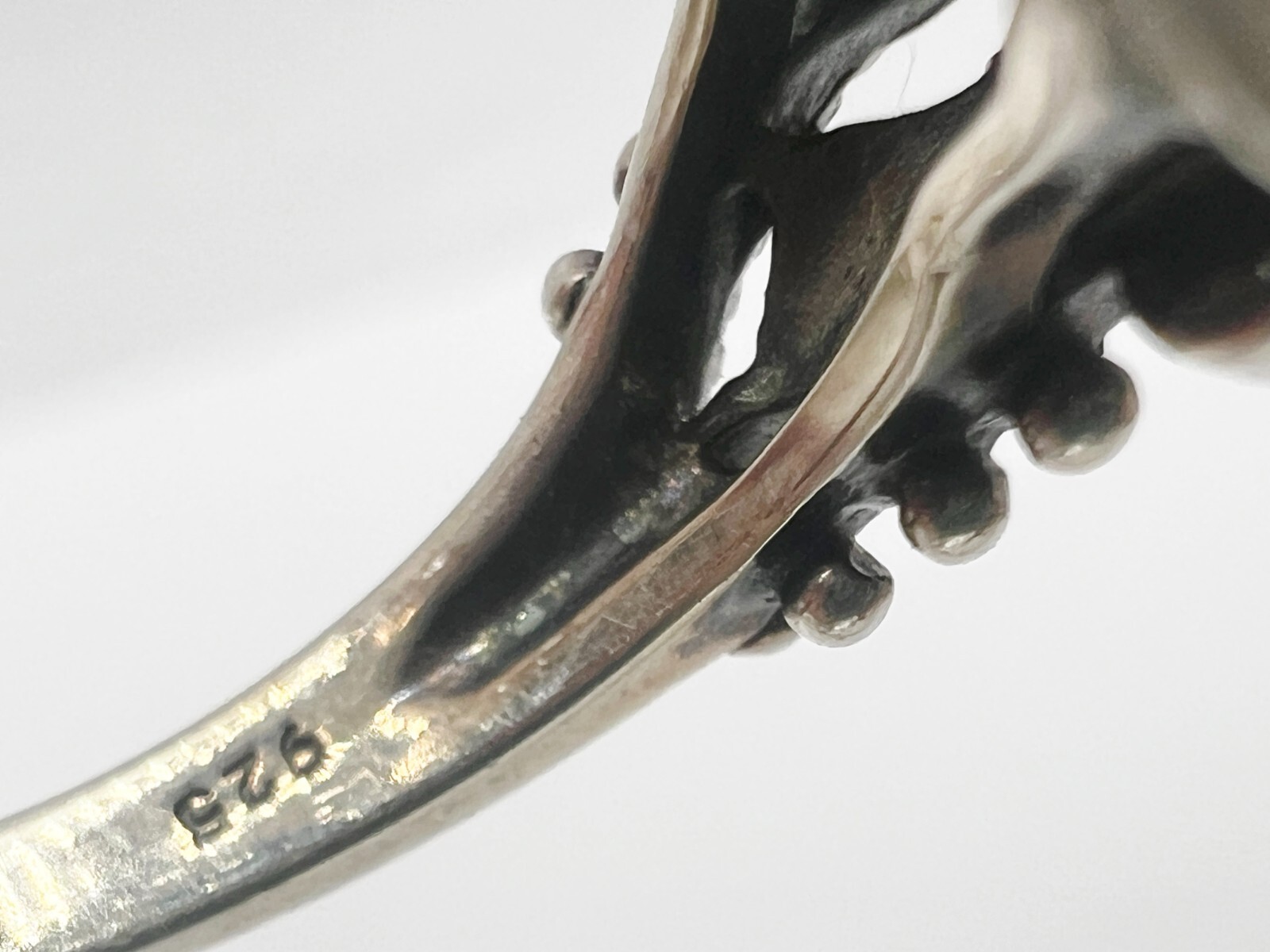 VINTAGE SOLID STERLING SILVER LARGE CLEAR STONE S… - image 5