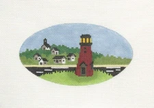 Patty Paints / The Collection Oval Lighthouse Handpainted Needlepoint Canvas