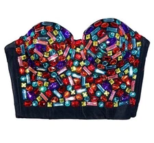 Bejeweled Bustier Corset (like the one Taylor Swift wore) with Bling Size Small