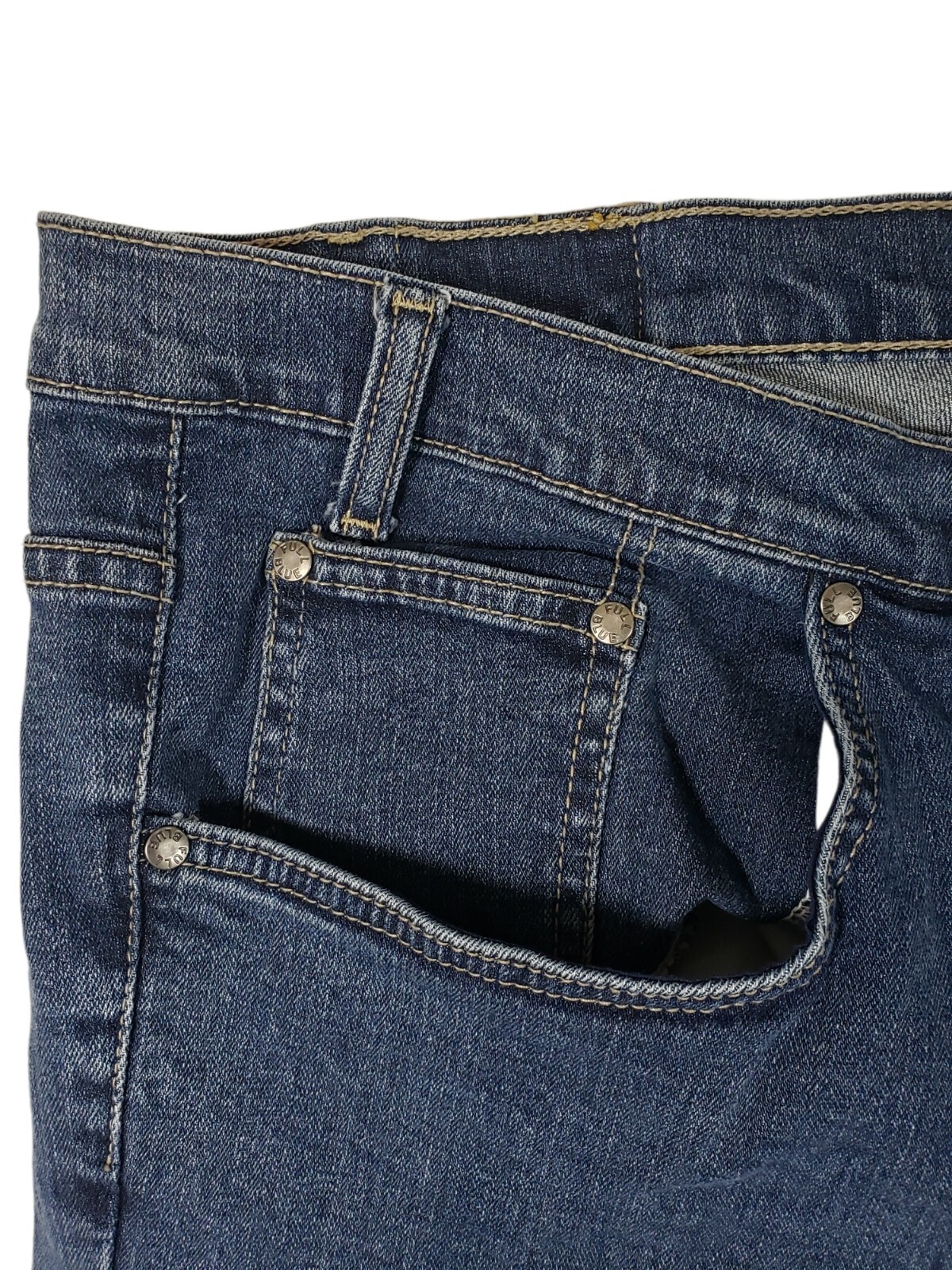 Full Blue Mens Jeans 48x27 Regular Fit Straight Leg 5… Gem