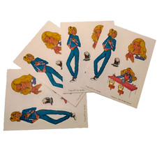 Barbie Sticker Sheet Lot of 4 Scratch n Sniff Root Beer Scented Soda Shop Vtg