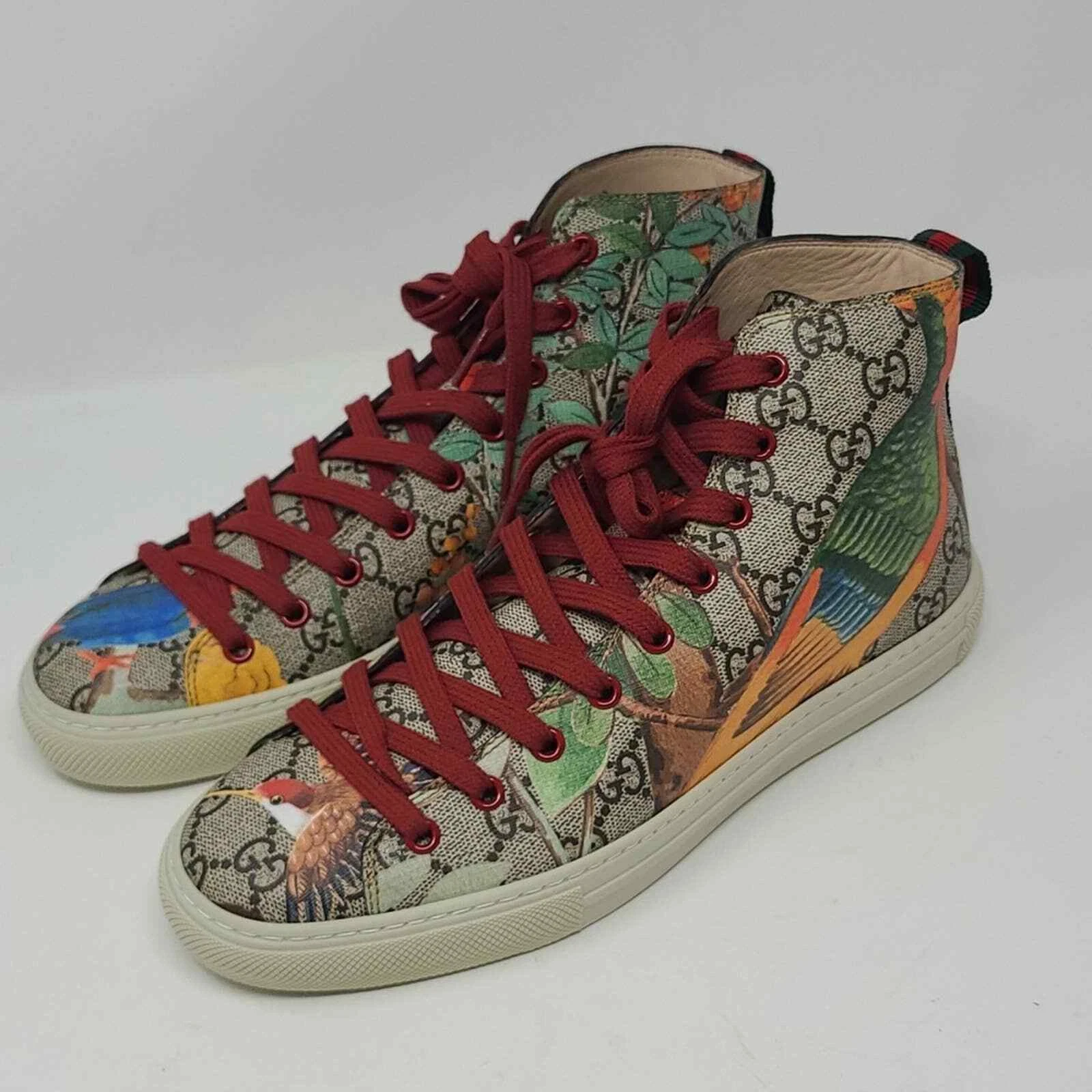 Sneaker alte Gucci unisex rivestite in tela maggiore da uomo taglia 5 donna 8 5 9