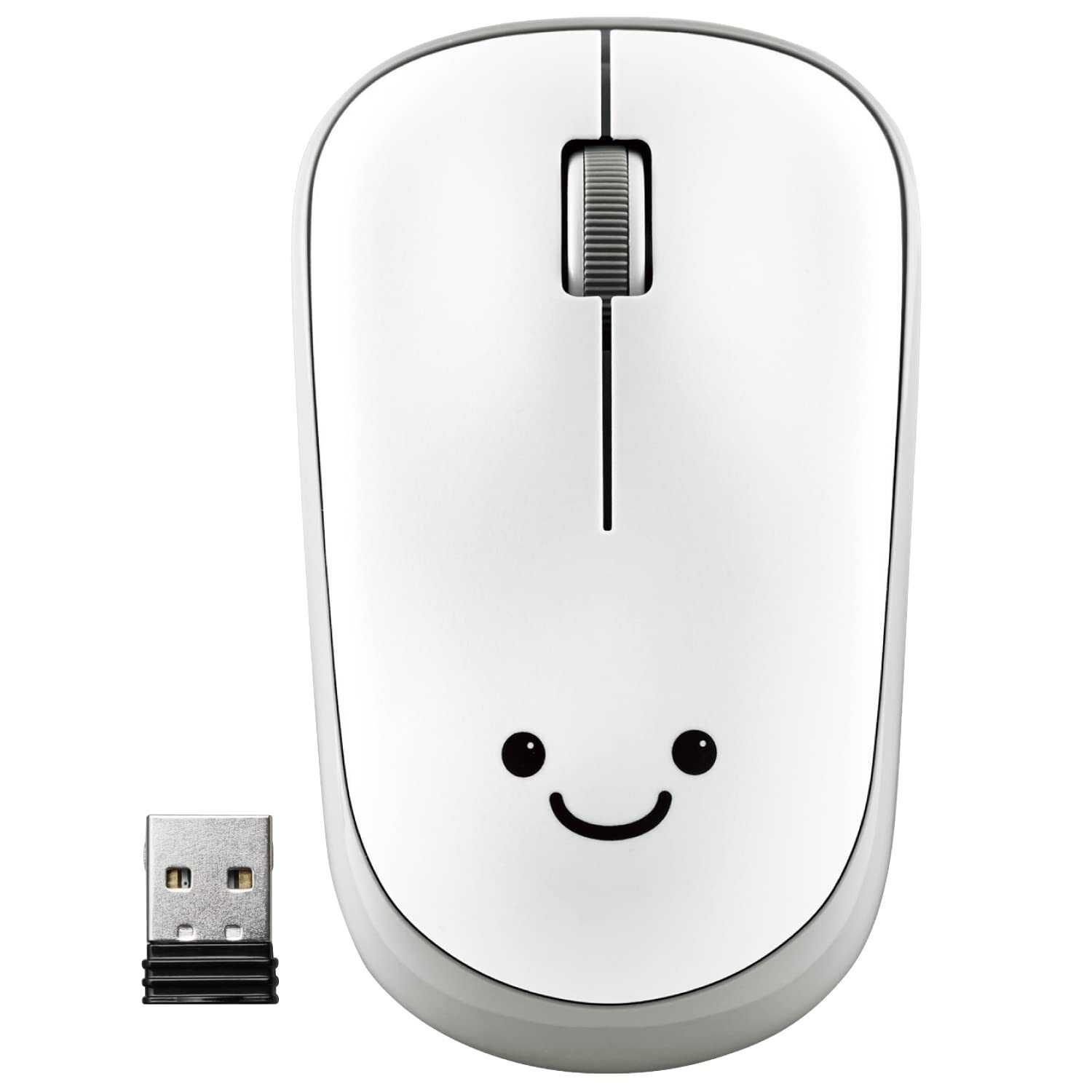 ELECOM Silent Click Wireless Mouse with Ambidextrous Design and Cute Face
