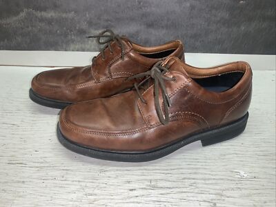 Rockport Mens Size 7.5 Oxford Shoes Brown Apron Toe Lace Up  display picture 1