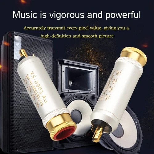 4PCS Audiophile Copper Gold Plated RCA Plug Audio Hifi Connector 10MM for Cable - Zdjęcie 6 z 6