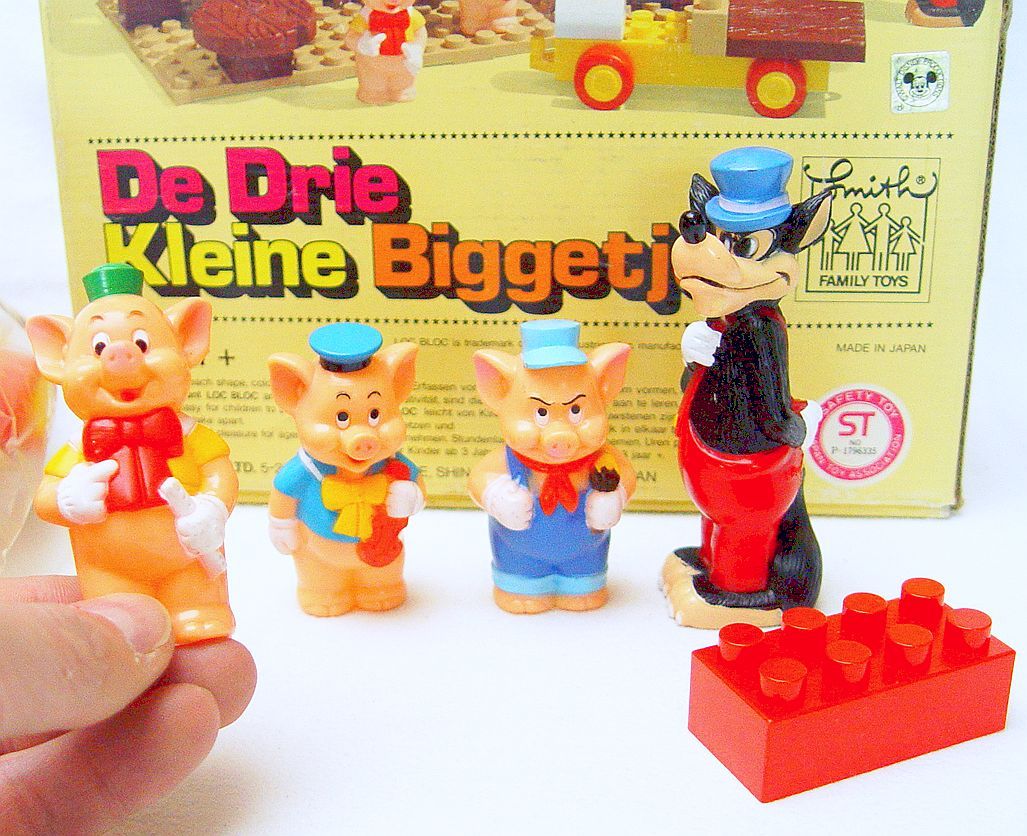 Entex Japan Locbloc DISNEY SERIES THREE LITTLE PIGS Building Brick