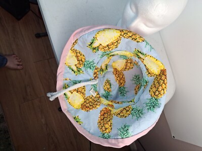 PANAMA JACK Sun Hat Bucket REVERSIBLE Pineapple Print WHITE  display picture 1