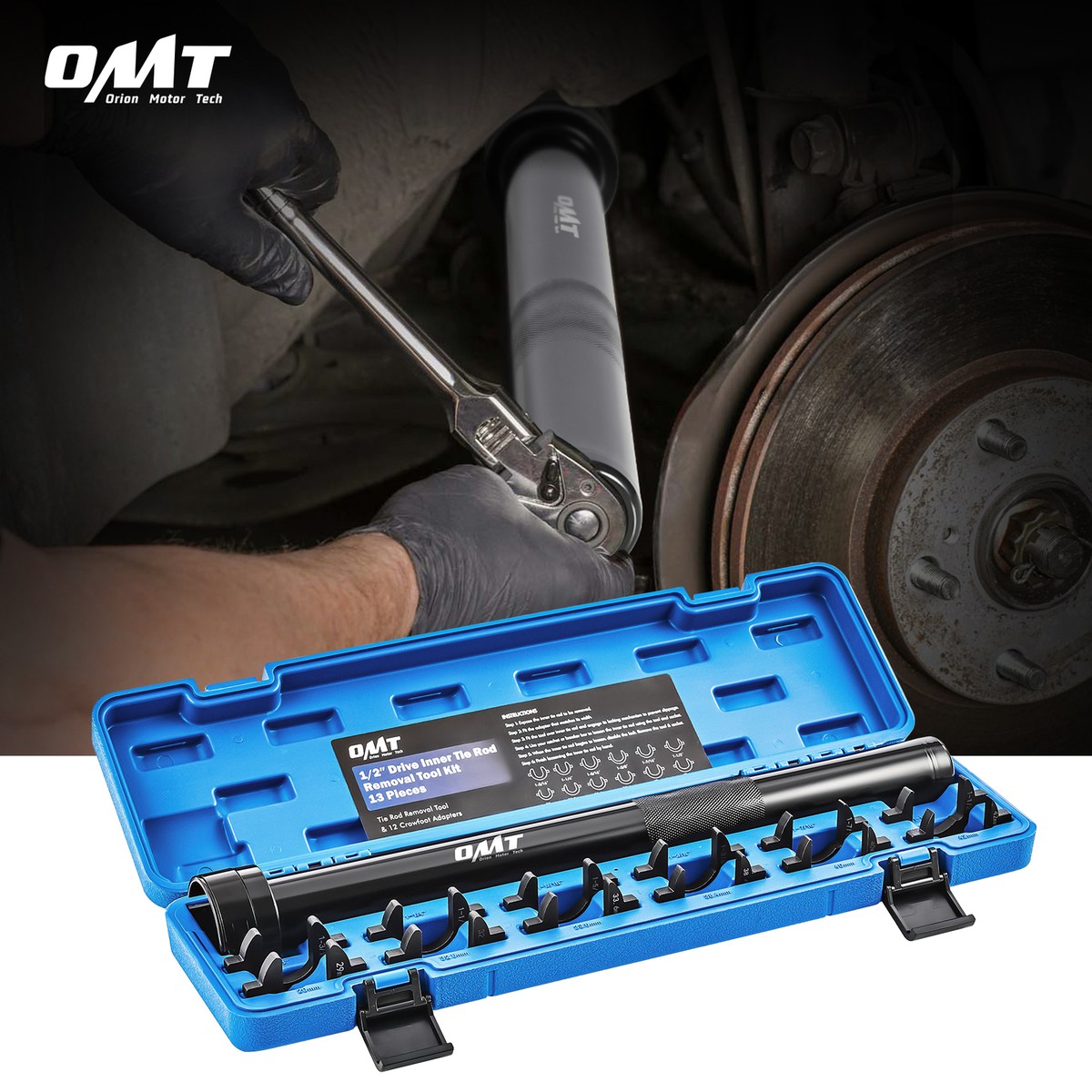 13pc Inner Tie Rod Removal and Installation Tool Kit w/ 12