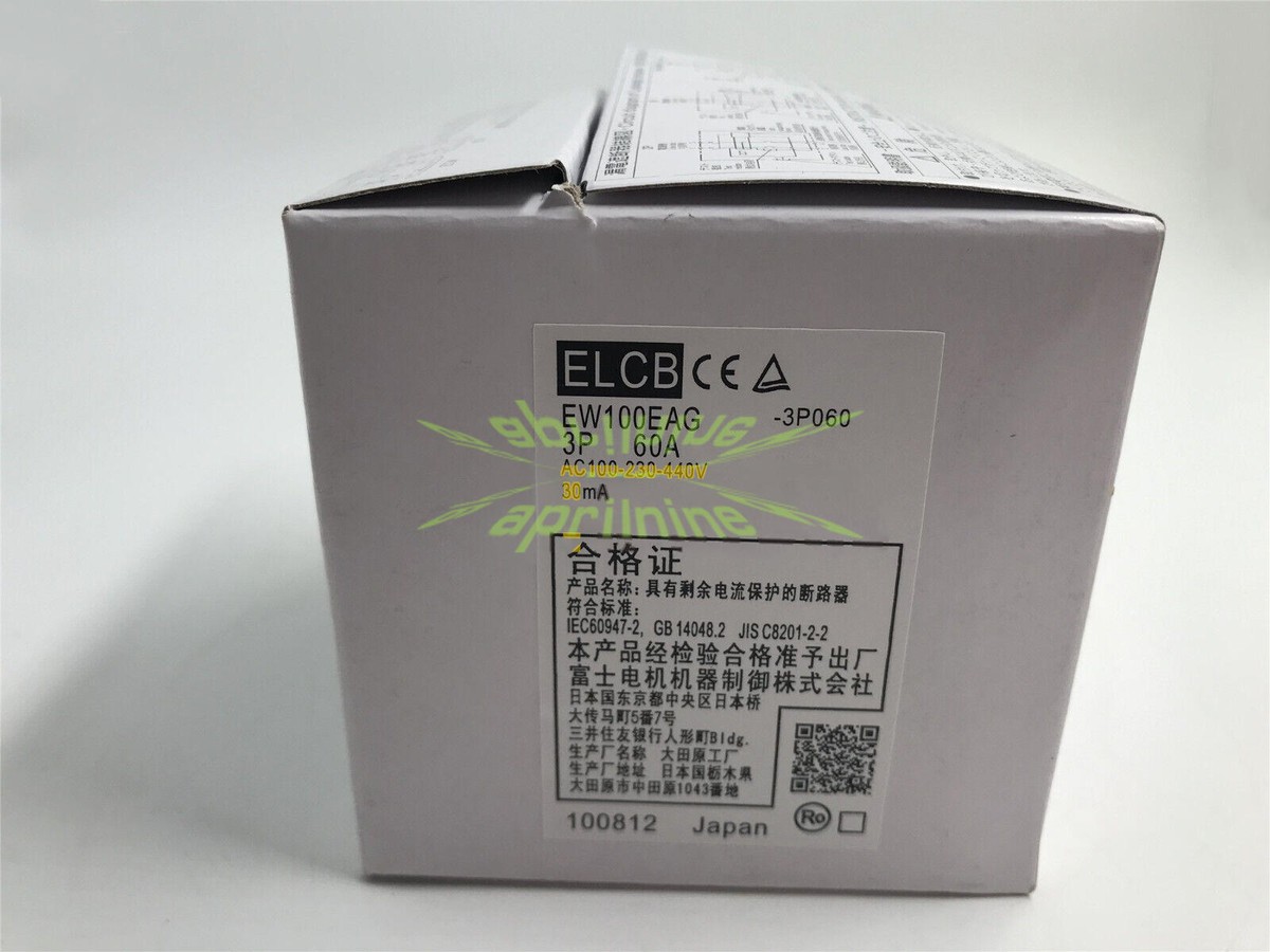 1pcs New IN BOX Fuji Residual-current Circuit Breaker EW100EAG 3P 