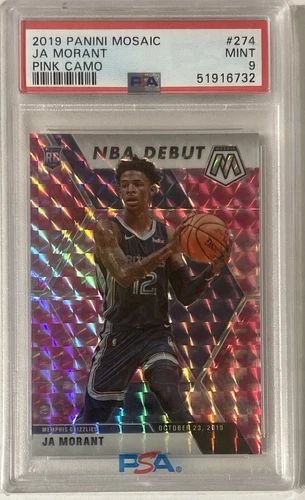 2019-20 Panini Mosaic Ja Morant Rookie RC #274 Pink Camo prizm PSA 9 Mint