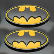2pcs Batman Domed Dark Knight Mask Chrome Car Motorcycle Decal Emblems 2pcs Batman Domed Dark Knight Mask Chrome Car Motorcycle Decal Emblems