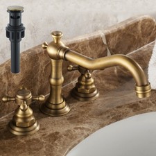 Antique Brass 8" Widespread Bathroom Sink Basin Faucet Vanity 3 Holes Mixer Tap
