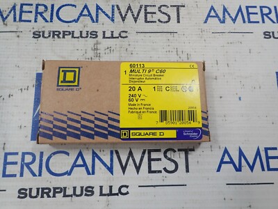 1 NEW Square D 60113 Multi 9 C60 1 pole Din Rail 20 amp 240v C Curve Breaker 