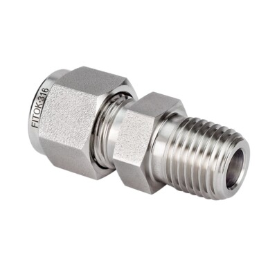 FITOK 316 Stainless Steel 1 in Tube OD x 1/2 Male NPT Compression Tube Fitting