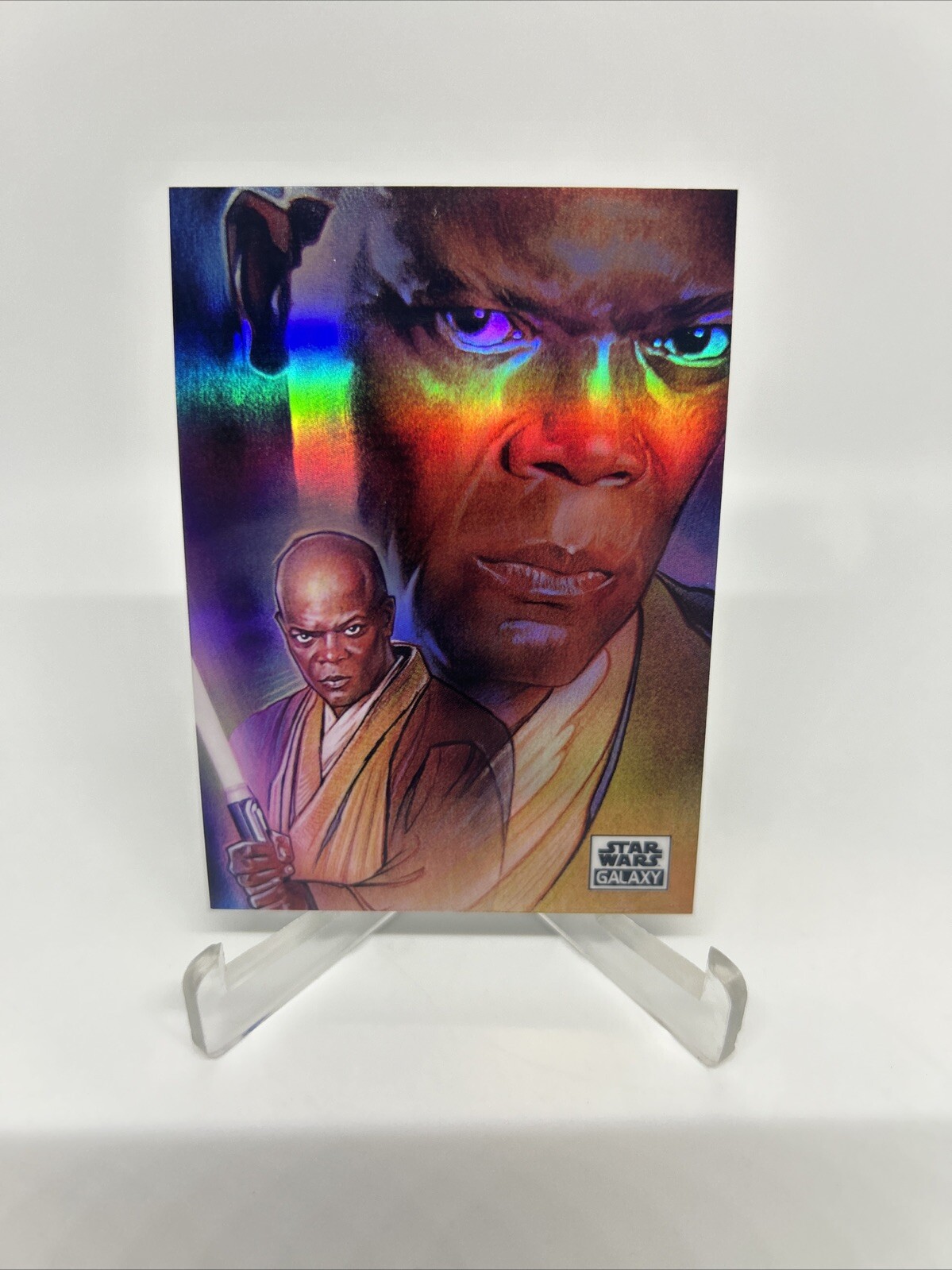 2021 Topps Chrome Star Wars Galaxy Refractor Mace Windu #42 Steve Chorney