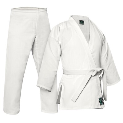 Lightweight Karate Gi Uniform Kids & Adults White Martial Arts Suit With Belt
