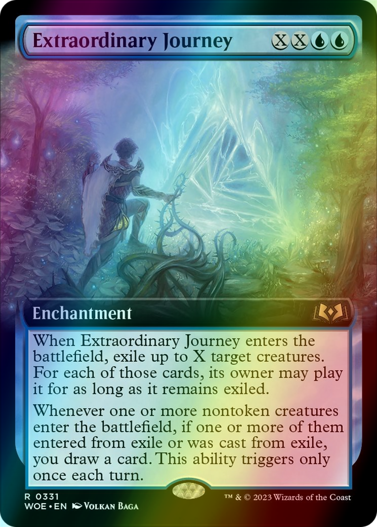 Extraordinary Journey EXTENDED FOIL, Wilds of Eldraine, MTG WOE NM