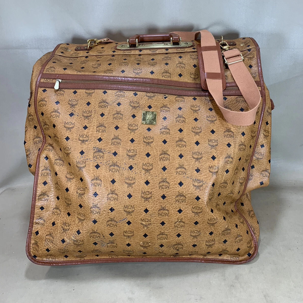 Vintage West Germany MCM Leather Cognac Shoulder Bag / 