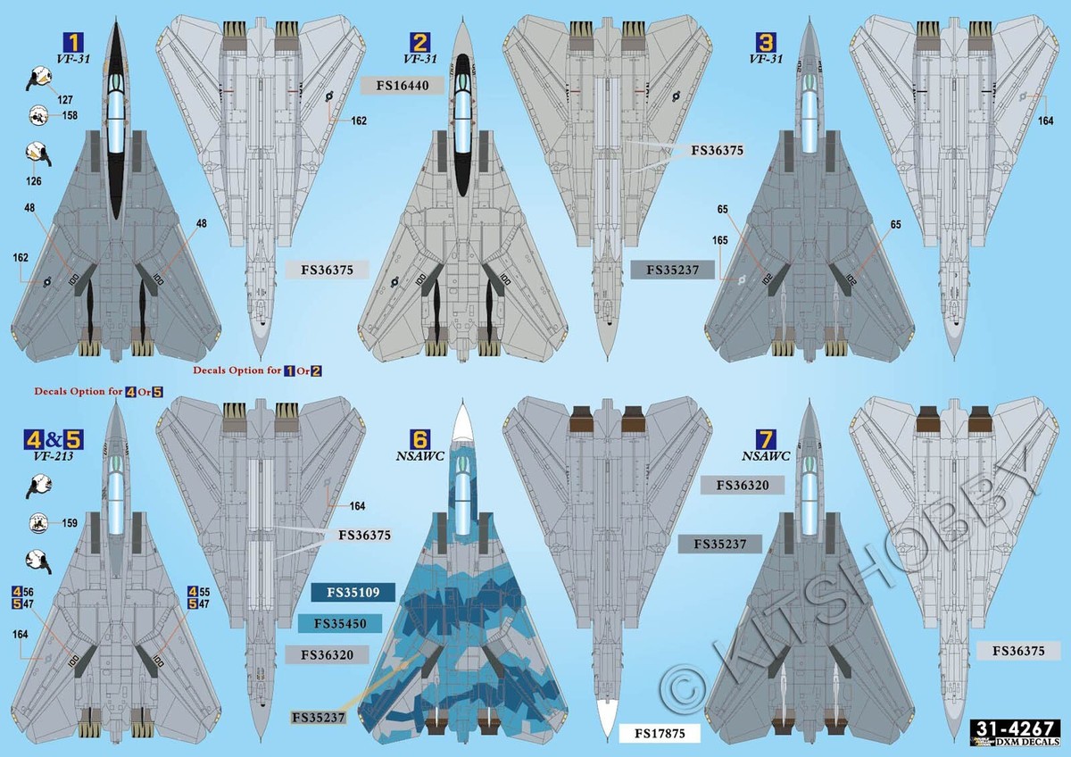 DXM decal 1/48 USN F-14 Tomcat Collection 3 (VF-31 / VF-213