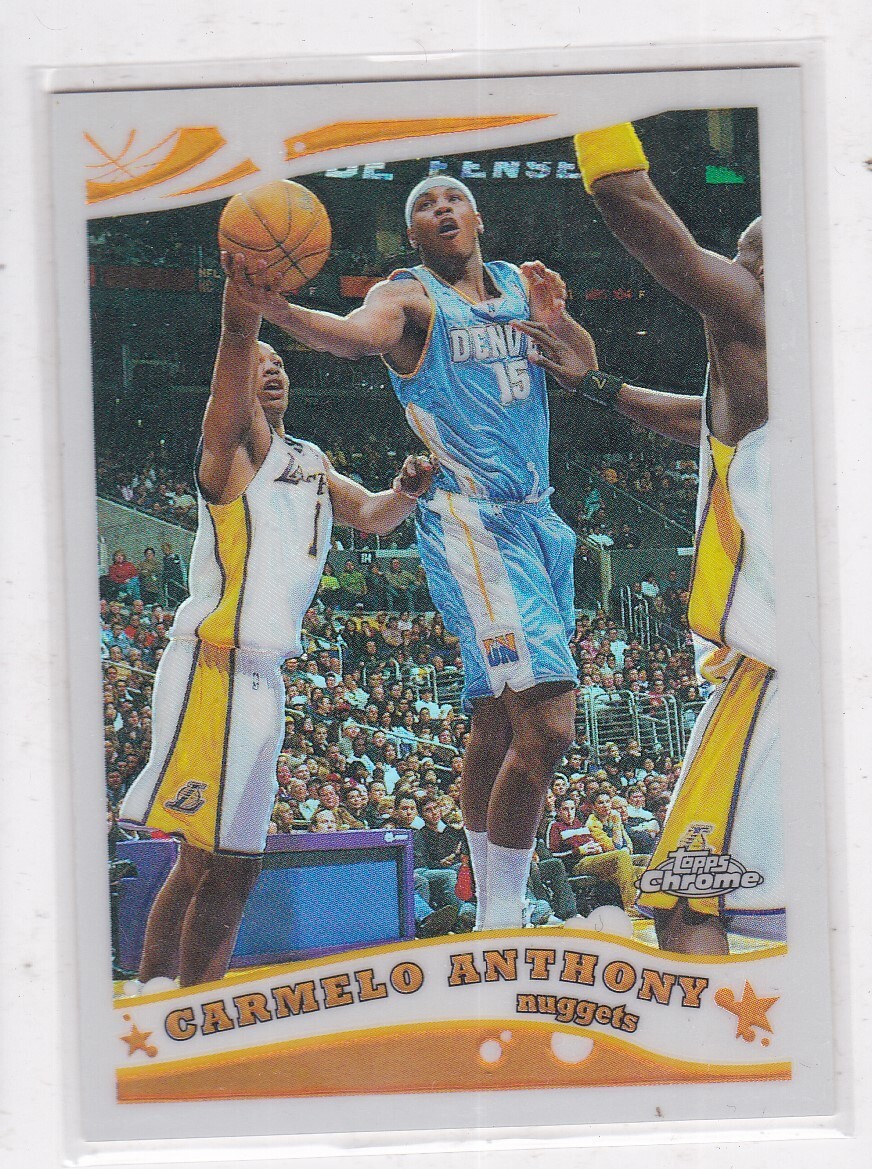 2005-06 Topps Chrome #71 Carmelo Anthony Refractor 614/999 Denver Nuggets