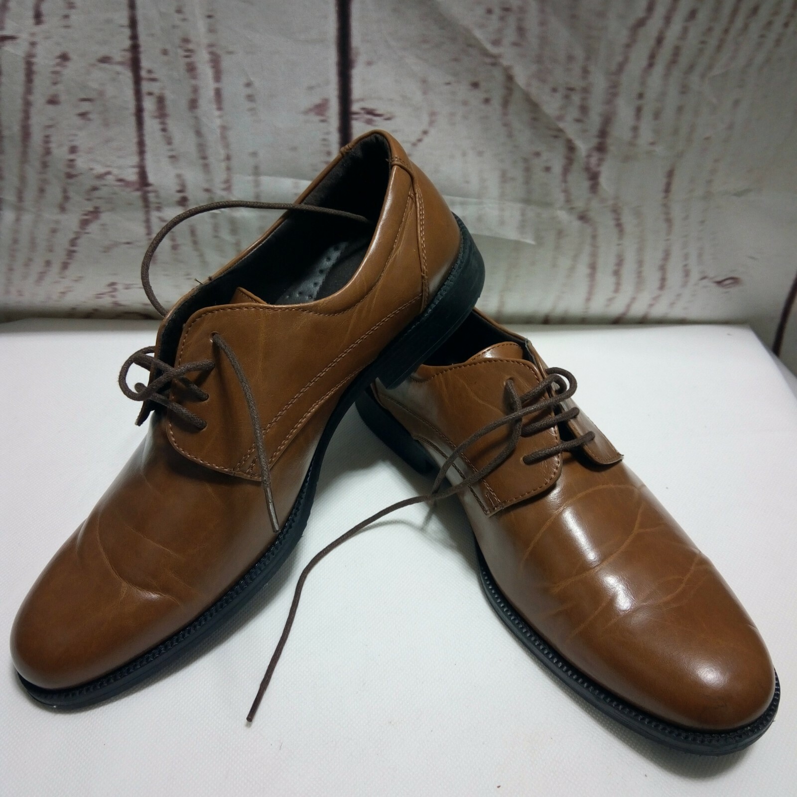 SAOLA Scarpe eleganti uomo Van Heu "Larry" marrone cognac Oxford ecopelle taglia 9 5M