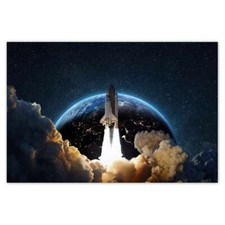 Poster WandTattoo Sticker Aufkleber Raketenstart in den Weltraum Nr. H9234_PLNS