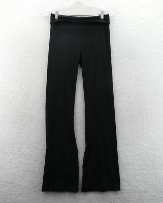 Victorias Secret Small Black Leggings Flare Leg Mid Rise Yoga Pants Foldover