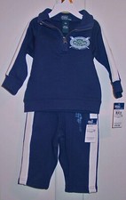 RALPH LAUREN INFANT BOYS NAVY 2 PIECE SWEAT SUIT SIZE 12 MONTHS NEW WITH TAGS